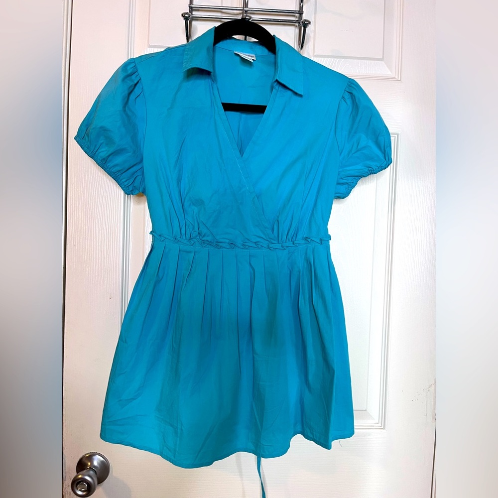Blue Motherhood Maternity Blouse Small